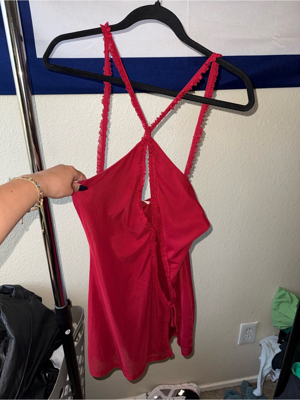 Peppermayo Midnight Rhapsody Ruffle Mini Dress - Red - Picture 5 of 8